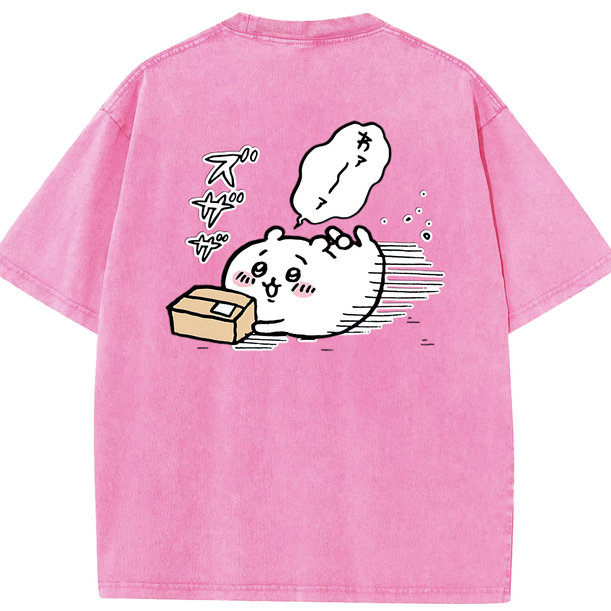 （画像用） ちいかわ ちいかわ Chii-kawa chiikawa 綿100% ヴィンテージ風 半袖Tシャツ（背面プリント）